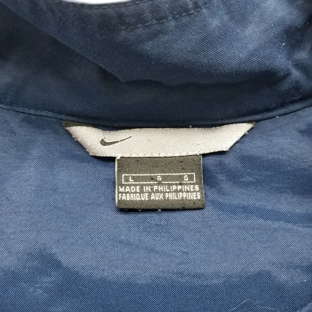 Nike Jacket Mens Large Blue Full‎ Zip Pockets Nylon Windbreaker